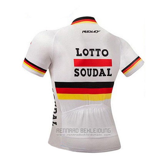 2018 Fahrradbekleidung Lotto Soudal Champion Deutschland Trikot Kurzarm und Tragerhose